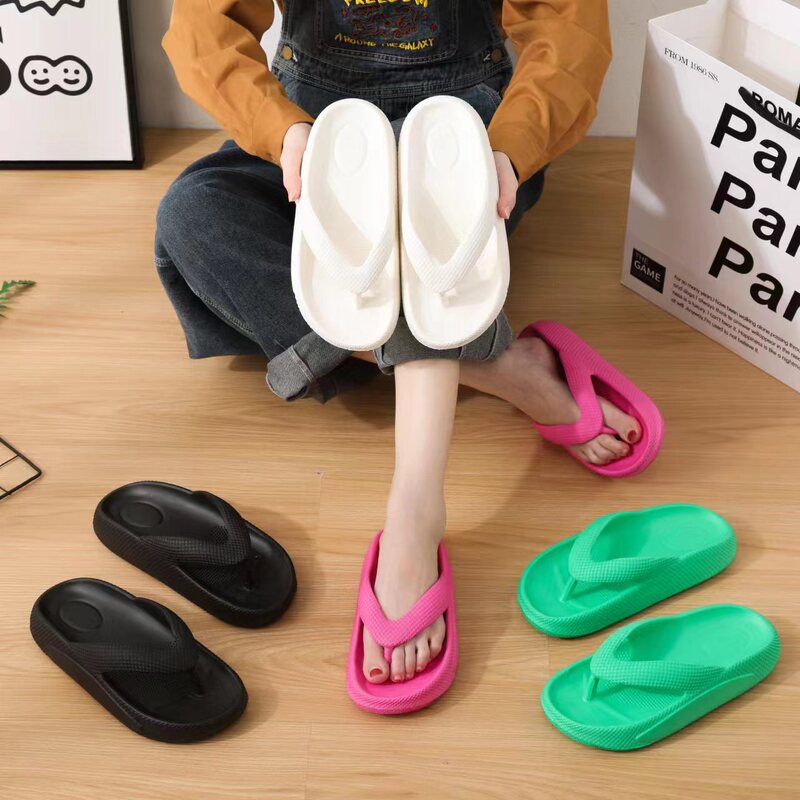 Wholesale thick-soled EVA slippers for women's outdoor wear summer new style personalized flip-flops fashionable internet-famous flip-flops beach shoes Wholesale thick-soled EVA slippers for women's outdoor wear summer new style personalized flip-flops fashionable internet-famous flip-flops beach shoes