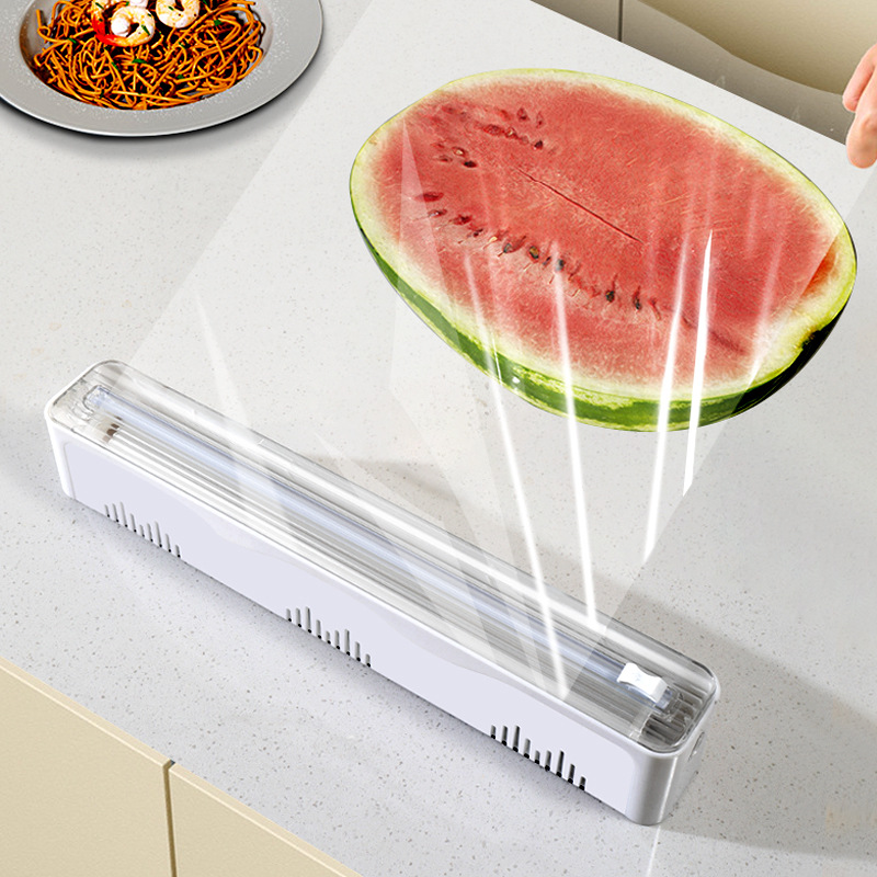 Plastic Wrap Cutter Magnetic Refrigerator Gadget Food-Grade Household Kitchen Disposable Plastic Wrap No-Tear Cutting Box