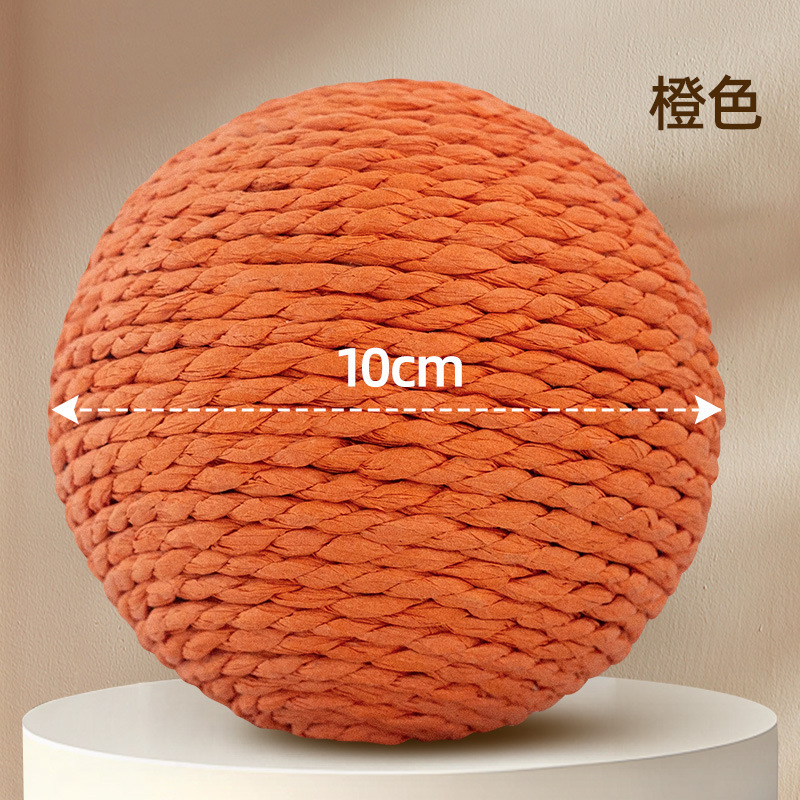 Juguete para gatos 10cm cuerda de papel de tamaño ampliado garra afilada bola de cáñamo gato auto-hola juguete interactivo para aliviar el aburrimiento suministros para mascotas