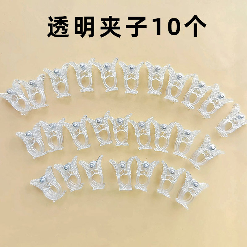 10 transparent clips