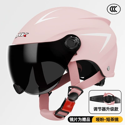 electric motorcycle helmet male and: Motorcycle Safety Supplies - 3c-certification-dumb-powder-short-tea-mirror