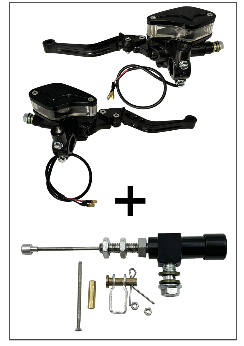 Motorcycle Modified 22mm Handlebar Hydraulic Brake Pump Set Universal Brake Pump Oil Pipe Brake Pull Pump Combination