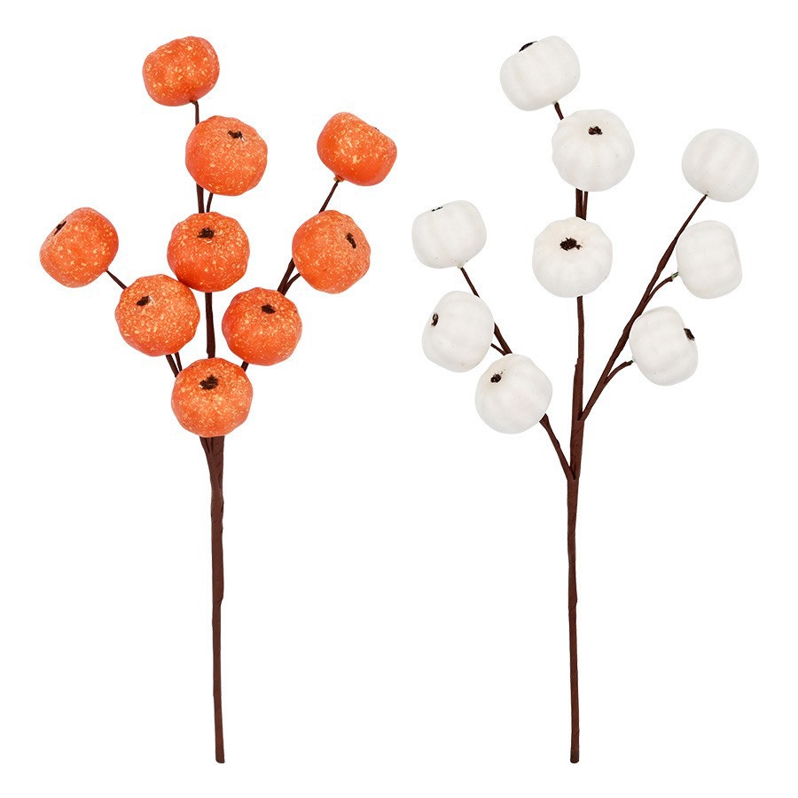 Ramillete de calabaza simulada de tres puntas y nueve cabezas, accesorios de diseño de escena para fiesta de Halloween, disfraz de vacaciones, calabaza de Halloween