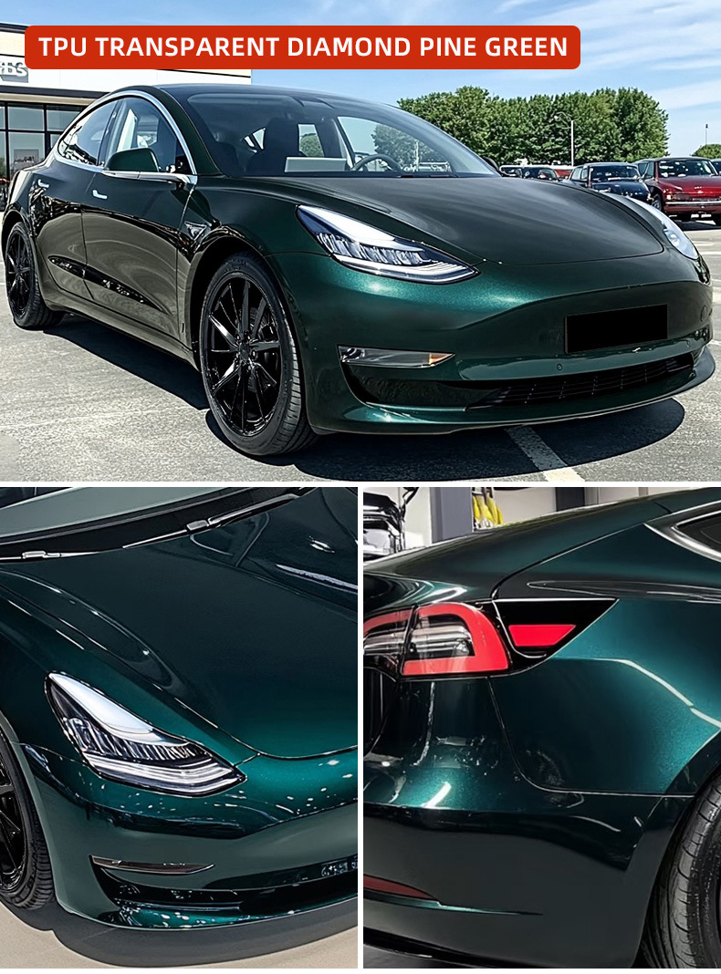 Tpu Ppf Flash Diamond Turquoise Green Paint Protection Film Color Changing Film Anti-Scratch Self-Healing Repair Car Protective Film