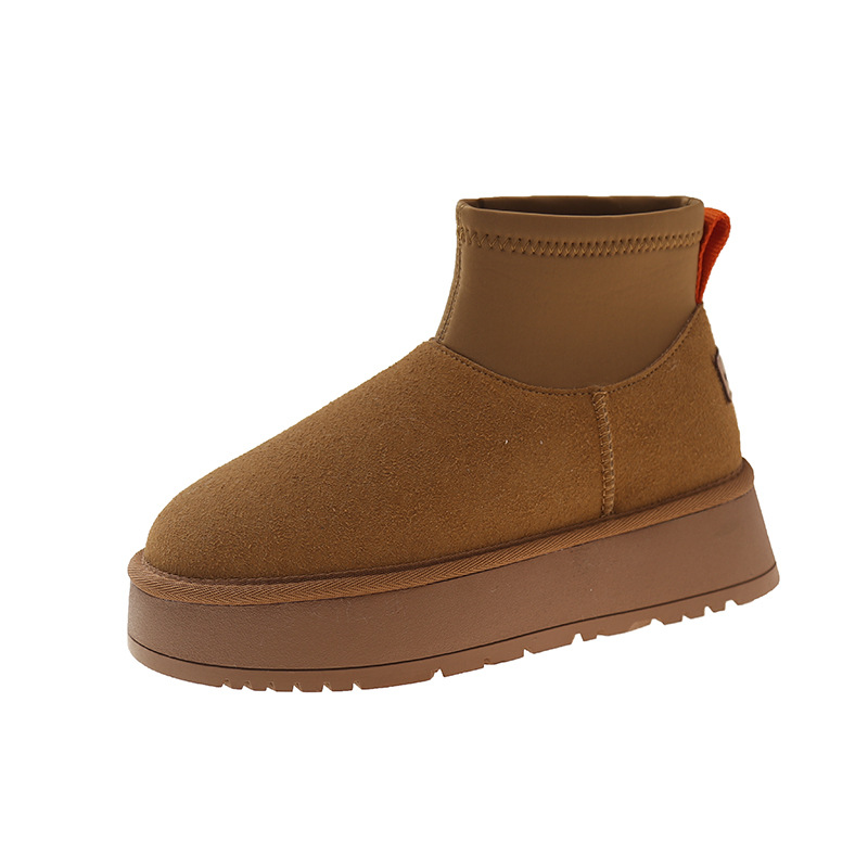 Scarpe da neve fredde del nord-est con suola spessa per le donne nell'inverno 2024, con pile aggiunto, impermeabili ispessite, antiscivolo e_voghion.com