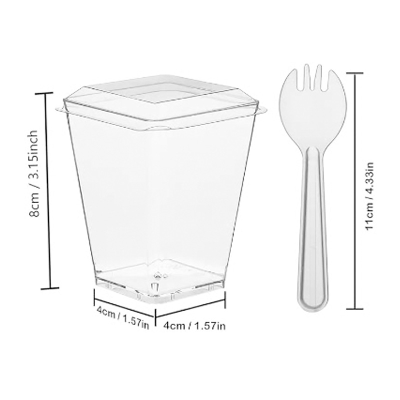 Vaso Desechable Trapezoidal para Postres de 150ml de Plástico Rígido PS Desechable para Helados image 25