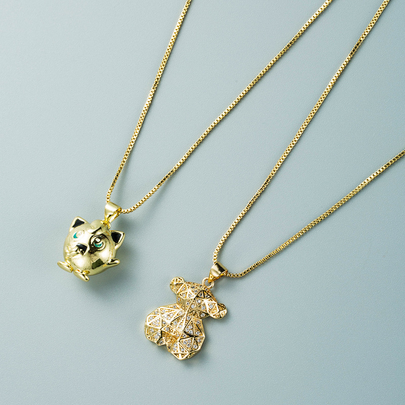 Bear Fashion Copper Necklace Wholesale display picture 3
