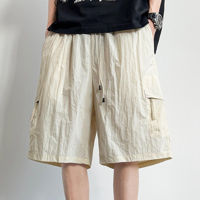 S - 5XL tamaño más grande pantalones de nylon de cinco puntos de hielo seco rápido pantalones cortos de hielo de playa de hombre pantalones casuales delgados pantalones de protección solar hielo