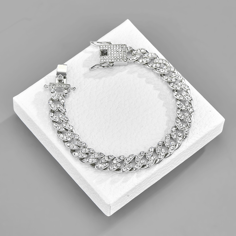 Collana a catena cuban hip hop full diamond da donna versatile_voghion.com