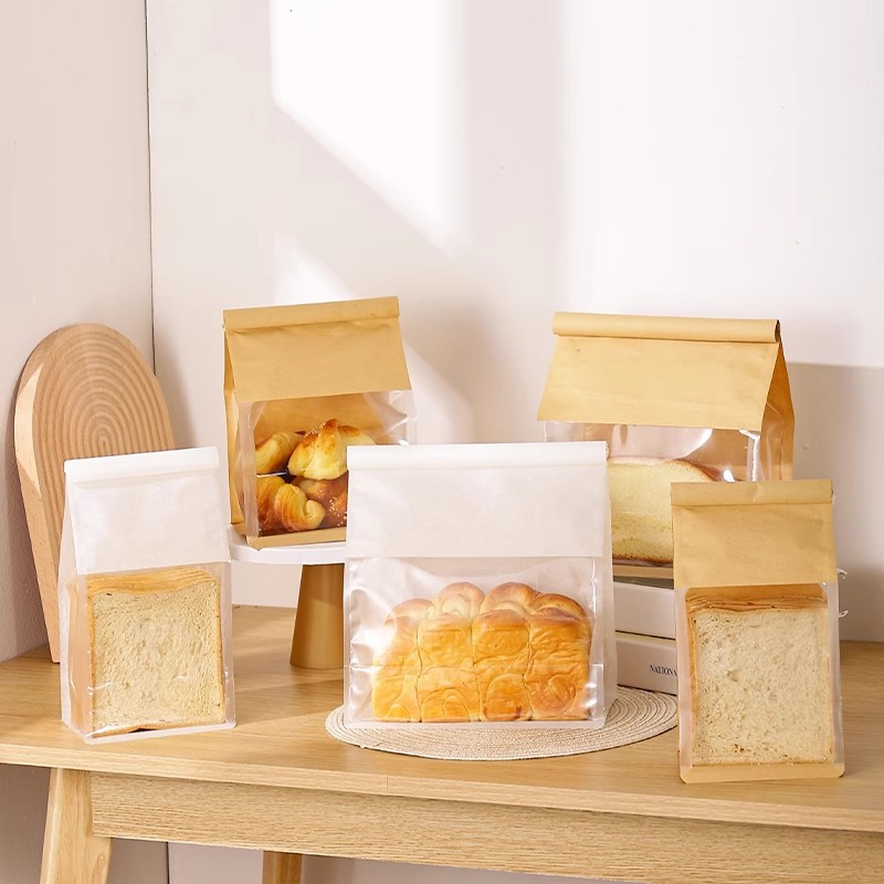 可做logo吐司面包包装袋450g切片卷边铁丝密封口袋麻薯西点袋子