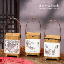 工厂创意手提大中小号国风复古红茶绿茶普洱茶通用年礼提篮散茶盒