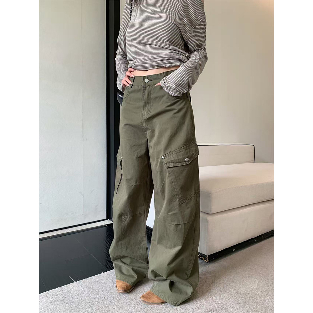 Yuyi New 2025 Autum American Bf Style Scimitar Cargo Pants Women's Design Loose Casual Pants Women C88105