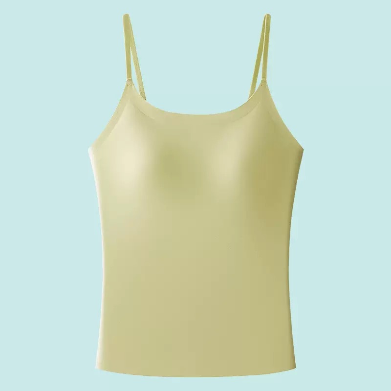 Ropa interior de cinturón de mujer cojín de pecho sin usar un sostén con base exterior para limpiar el pecho chaleco delgado de verano