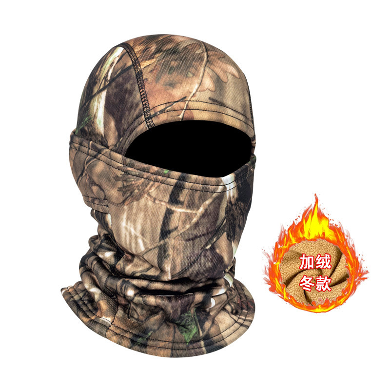 Pasamontañas táctico de camuflaje grueso para invierno, protección facial térmica para ciclismo o deportes al aire libre