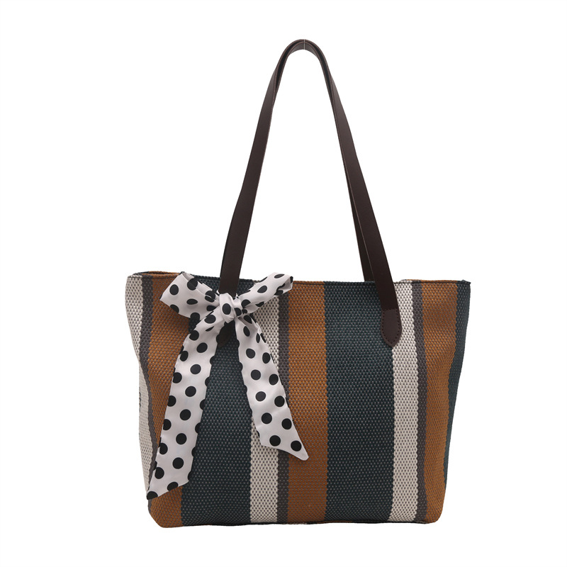 Bolso de hombro de nueva tendencia de invierno Bolso de mano de textura de lona de gran capacidad de moda Bolso de viaje casual simple