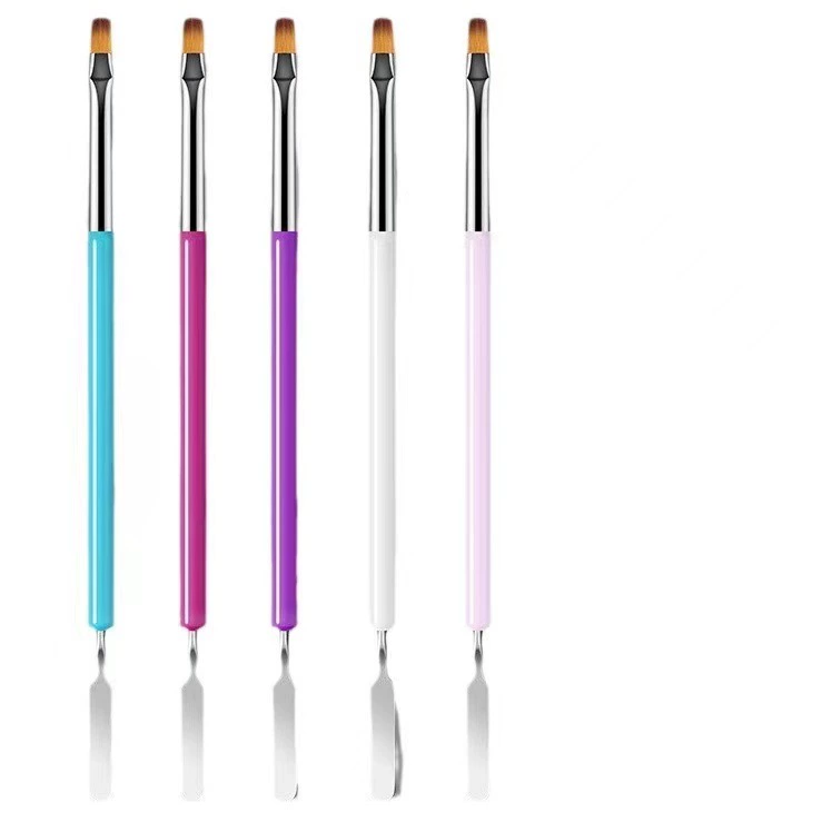 Двухголовая резиновая стальная кисть для маникюра