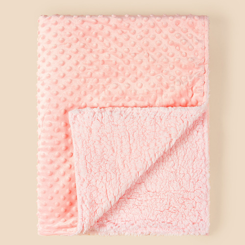Spring and Autumn Velvet Lamb Fleece Double-Layer Flip Blanket, Thickened Comforting Baby Swaddle Blanket, Baby Cover Blanket, Baby Wrap, Children's Blanket for Holding