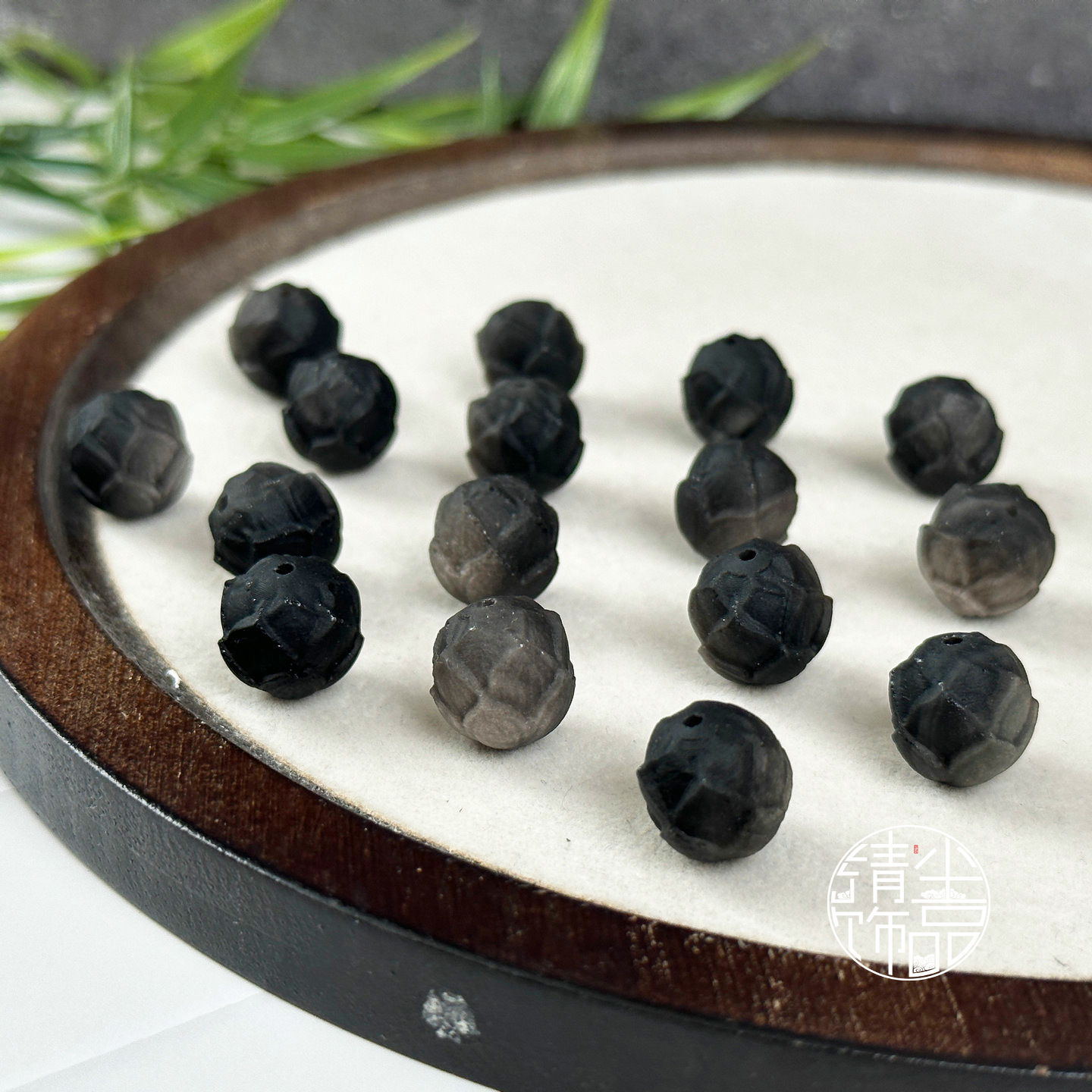 Natural silver obsidian frosted lotus beads, spacer beads, string accessories, handmade DIY bracelet accessories, three-dimensional carved pieces