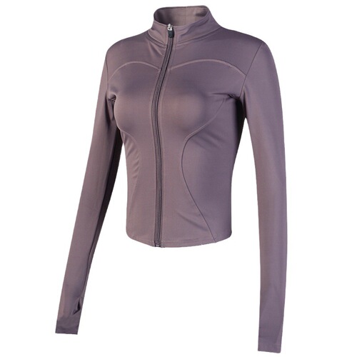 Fashionable sports jacket women's yoga long-sleeved top women's quick-drying zip-up cardigan slim-fit running internet celebrity fitness jacket
