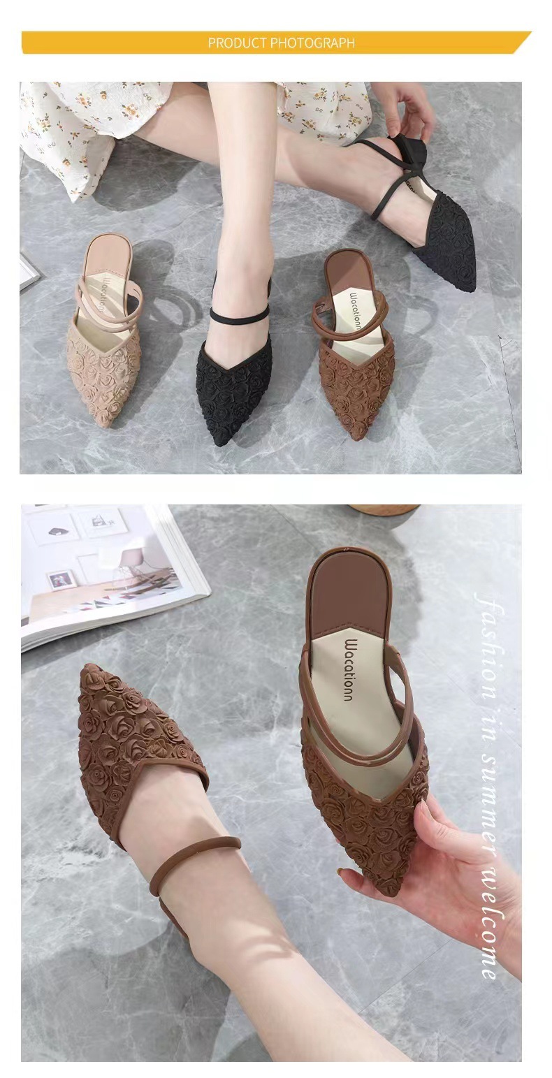 Damen On Mid Chunky Block Heels Sandalen Schuhe Low Heel Sliders Sandalen Externer Verschleiß Slip Bequem_voghion.com