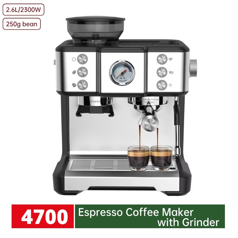 Foreign Trade Customized Espresso Coffee Machine with Bean Grinder, All-In-One Grinder, Home Office and Hotel Special Coffee Machine