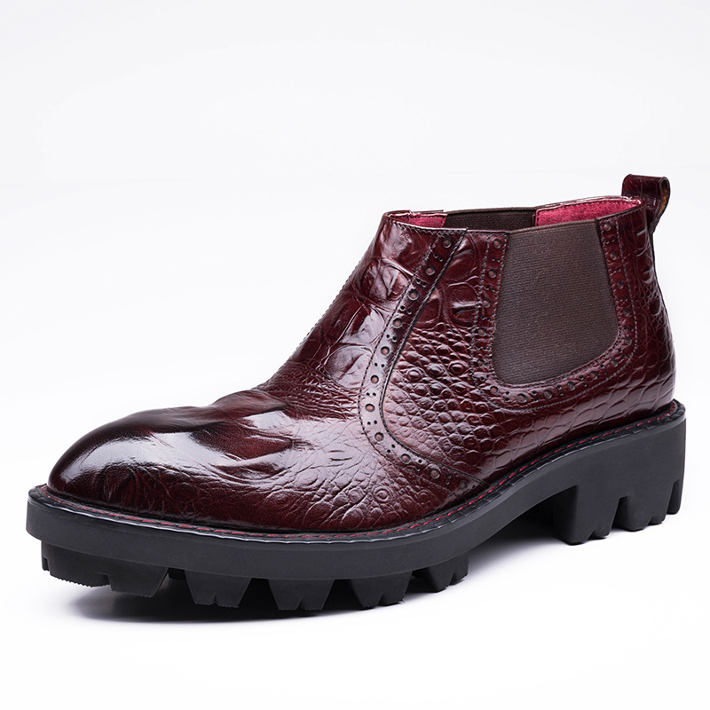 Chỉ Size 40 Sale Sốc: giày da nam shde vân da cá sấu phong cách âu mỹ họa tiết hoa đế cao giày dép nam chất liệu g06 sản phẩm mới, (miễn phí vận chuyển toàn quốc).