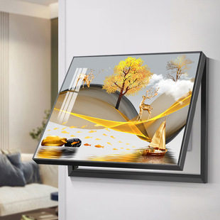 Electric meter box decorative painting landscape shielding non-perforated switch box painting weak power switch shielding painting distribution box hanging painting