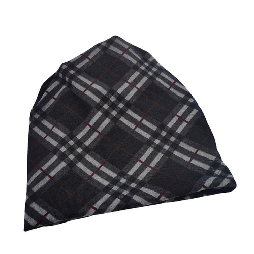 Cross-border turban cap and scarf dual-purpose elastic street trend casual fashion pullover hat Tianzi pattern pattern headscarf