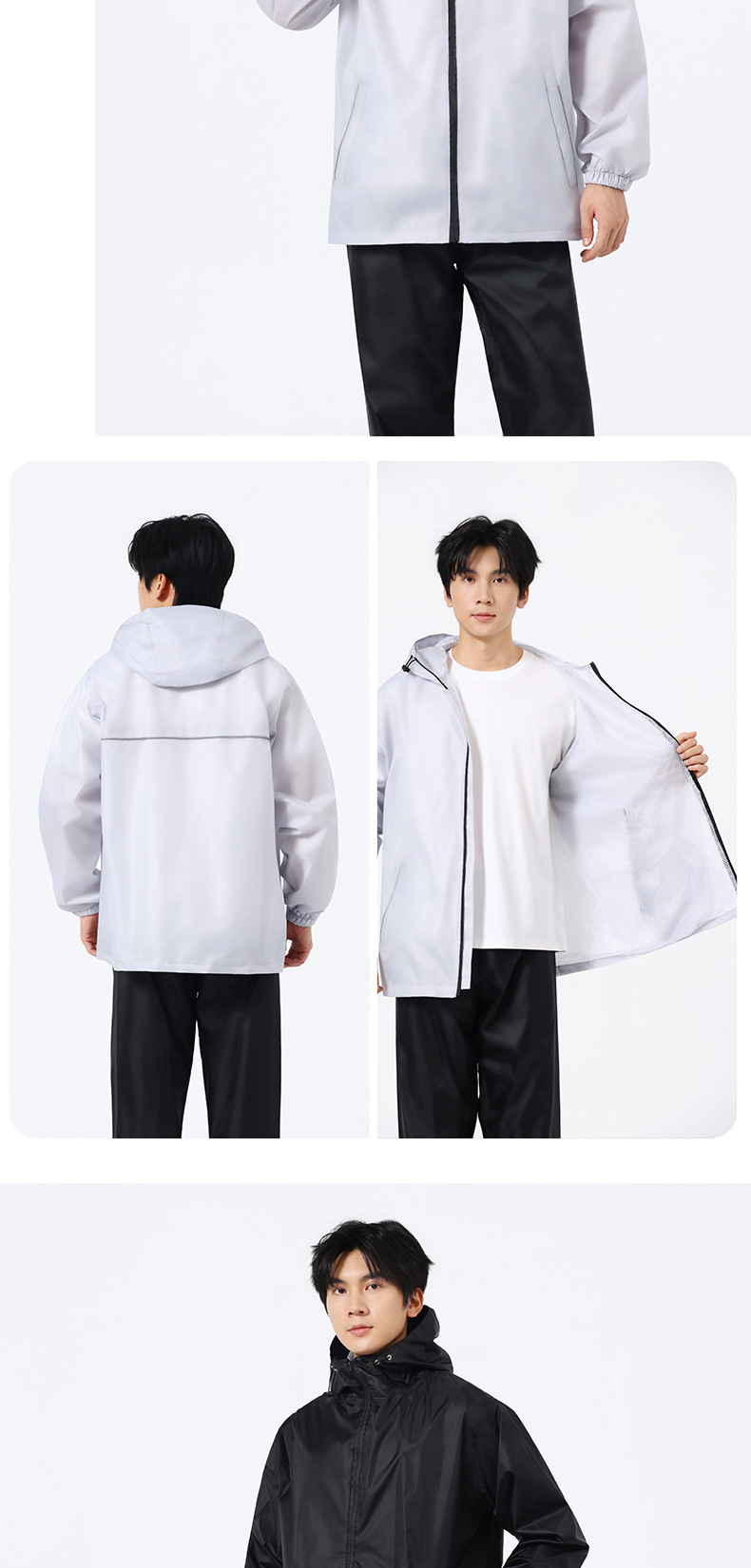 Ultra-thin raincoat, unisex, full body, split-style, cycling, delivery work