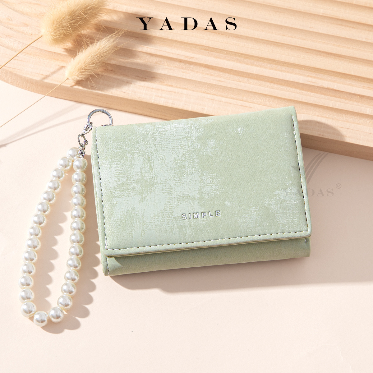 [Colgante de Perla] Nuevo tarjetero de moda de alta gama, almacenamiento portátil, billetera de lujo para mujer.