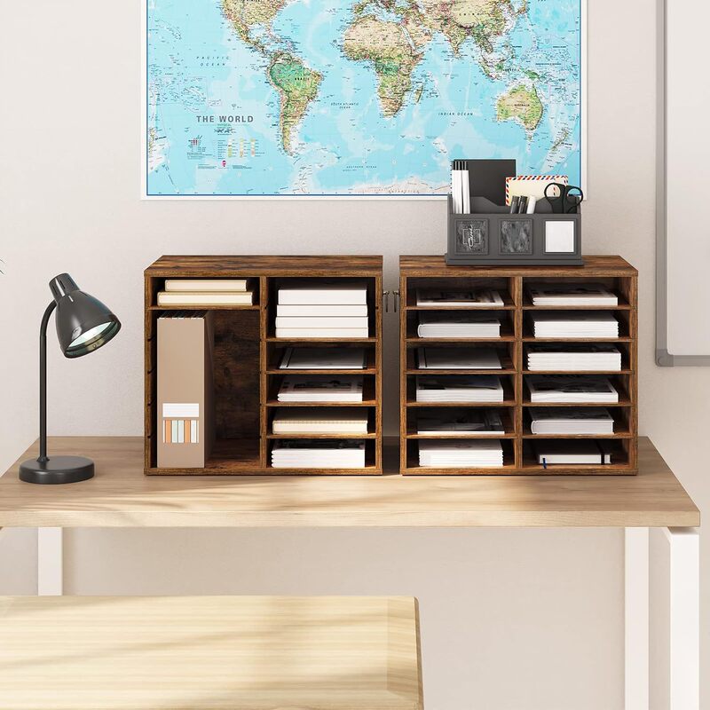Cross-Border Wooden Desktop File Storage Box Office Desk Storage Rack Multi-Compartment Storage Box Organizer Box Retro Style Cross-Border Wooden Desktop File Storage Box Office Desk Storage Rack Multi-Compartment Storage Box Organizer Box Retro Style