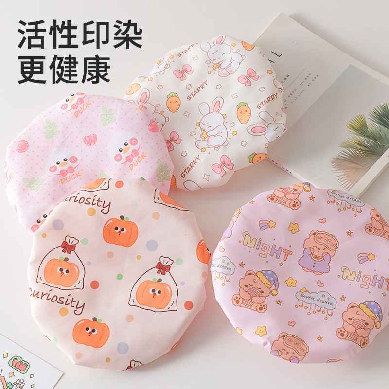 双层浴帽女防水洗澡家用防油烟头套女童干发膜专用沐浴帽2025新款|undefined