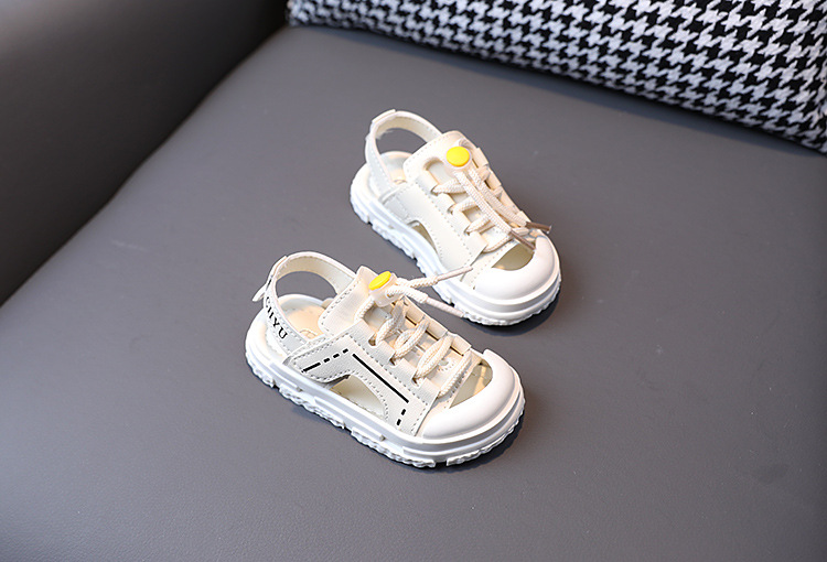 Children's Baotou Sandals 2023 Summer Boys Baby Soft Sole Velcro Beach Girls Korean Edition Sports Shoes_voghion.com