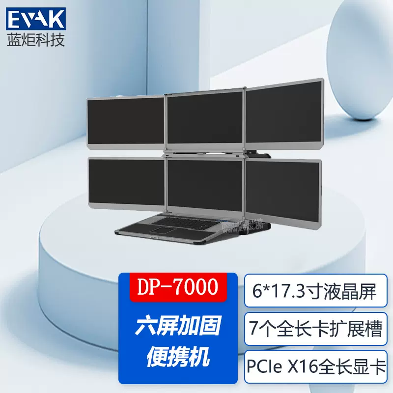 17.3寸国产化铝镁合金六屏加固便携机移动图形工作站便携式服务器