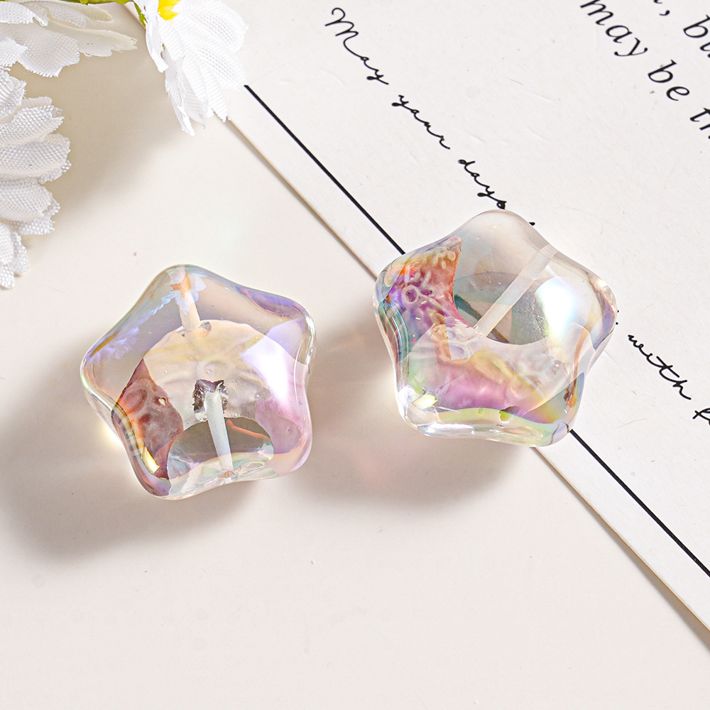 Cuentas Heidi, cuentas de estrella de cinco puntas, cuentas transparentes con cuentas dentro, cadena para teléfono, material para manualidades, cuentas sueltas de resina con forma de estrella y luna image 7
