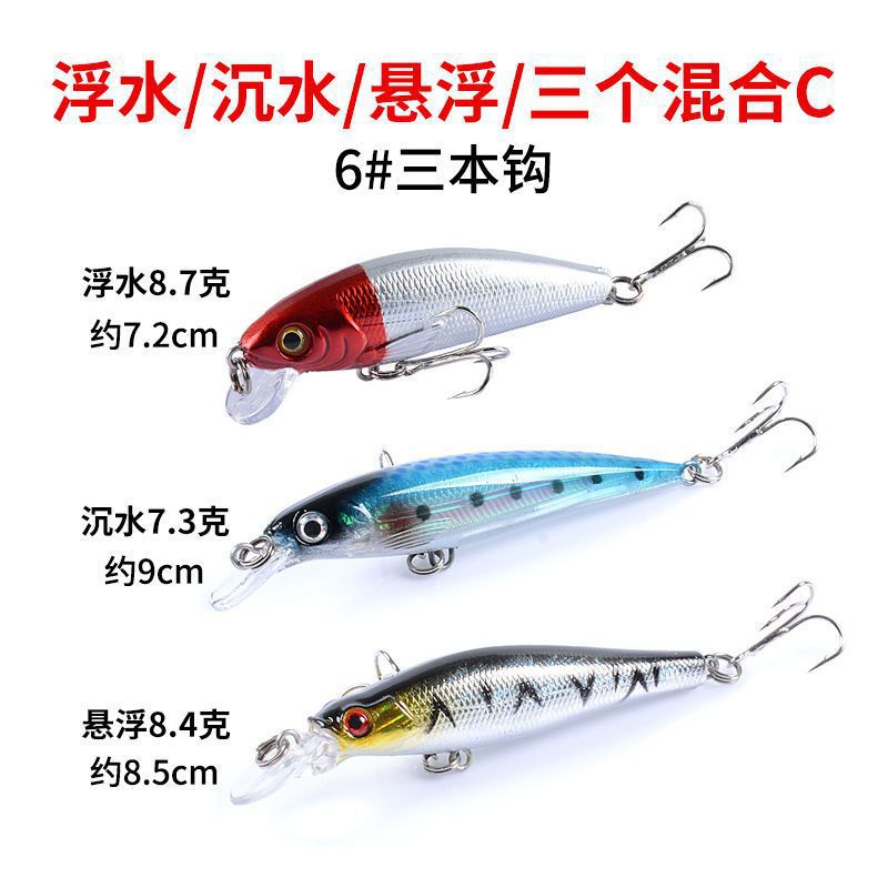 Remote lanzamiento de minolía cebo flotante flotante flotante de agua sumergida suspensión de pico de cachorro tilapia cebo falso melisco marino