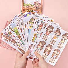 Small mochi handbook stickers, ever-changing wardrobe ins style girly heart cartoon children's cute decorative handbook material