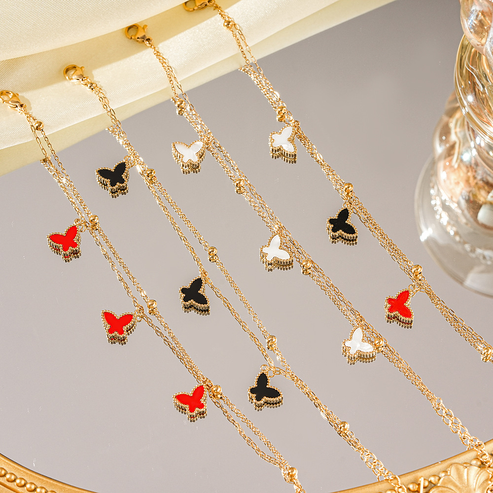 Titanium Steel Elegant Simple Butterfly Niche Bracelet Women's Color-free Stainless Steel Bracelet Light Luxury High-end Fashion Bracelet