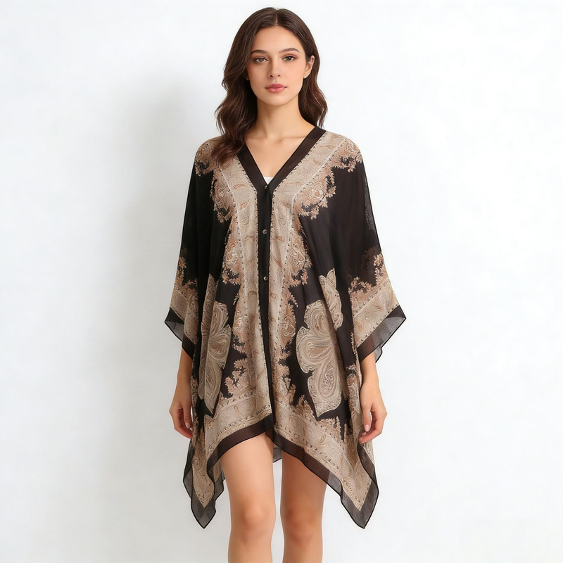 2026 New Style Shawl Summer Beach Sun Protection Chiffon Shirt Jacket Scarf Shawl Dual-Use Silk Scarf Gauze Scarf for Women
