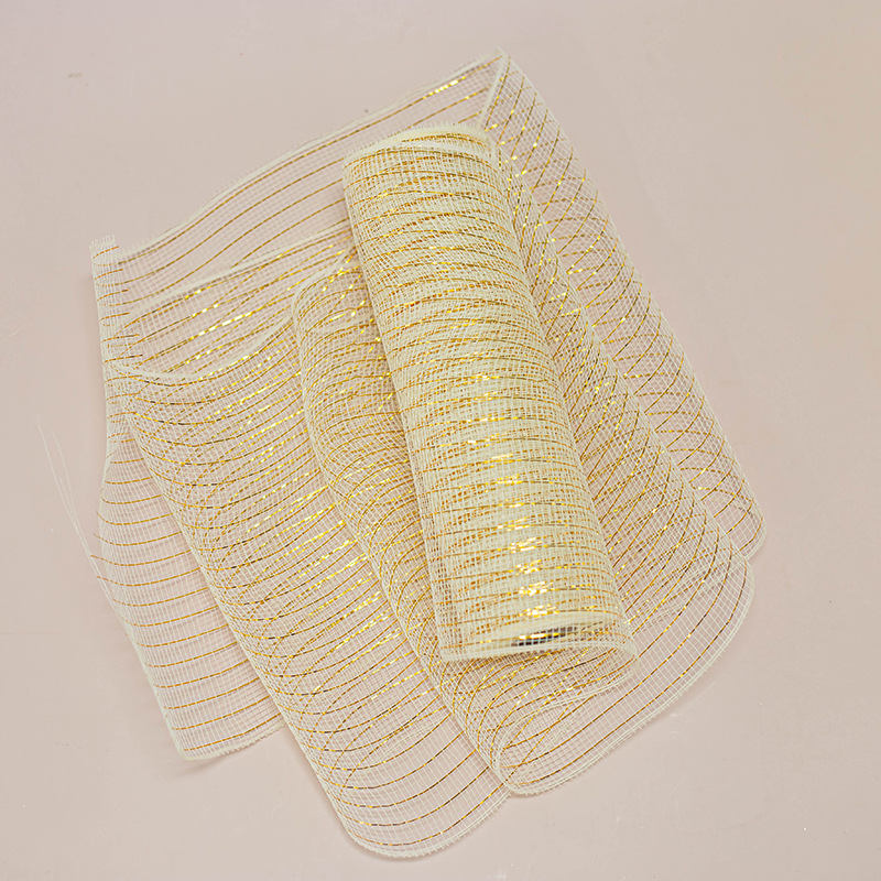 Cinta de malla de Navidad 25cm de borde ancho cinta hornear pastel Navidad árbol decoración cinta regalo dorado borde cinta