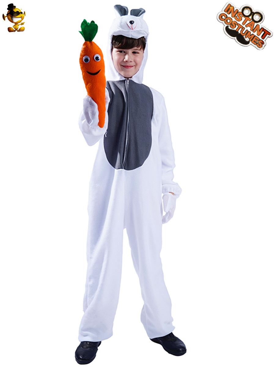 Los niños pequeño conejo blanco traje de Halloween Cosplay rendimiento traje mascarada etapa rendimiento traje de fiesta