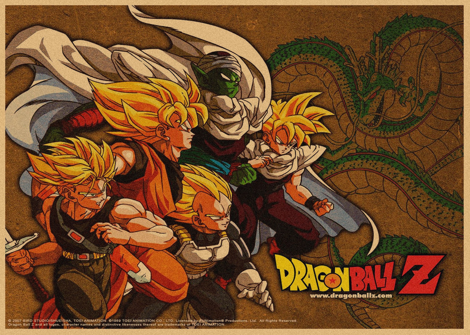 日本式アニメ七龍珠アラレ復古クラフト紙ポスター鳥山明装飾画孫悟空壁画316