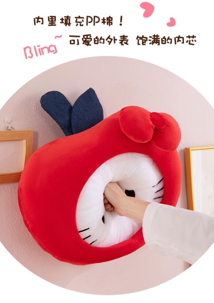 Tiktok-Style Kt Cat Pillow Cartoon Cute Classic Hello Kitty Plush Toy Apple Pillow Doll Gift