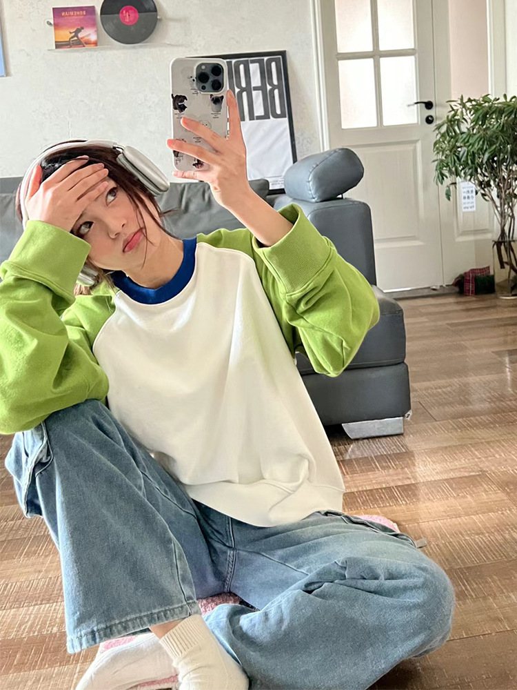 그린 래글런 슬리브 [얇은 봄, 가을 스타일]