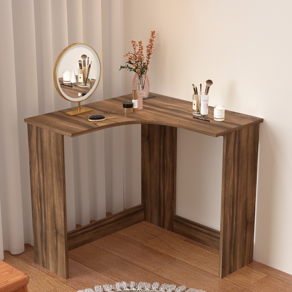 Mesa de maquillaje de esquina de espejo de esquina simple tocador pequeño dormitorio de alquiler de computadora multifuncional económica mesa de cama image 5