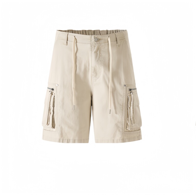 In-Stock American Retro Loose-Fitting Pocket Cargo Shorts for Men and Women, Suitable for Workwear