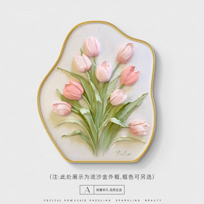 [핑크 튤립]-A형-고투명 크리스탈 도자기 기술