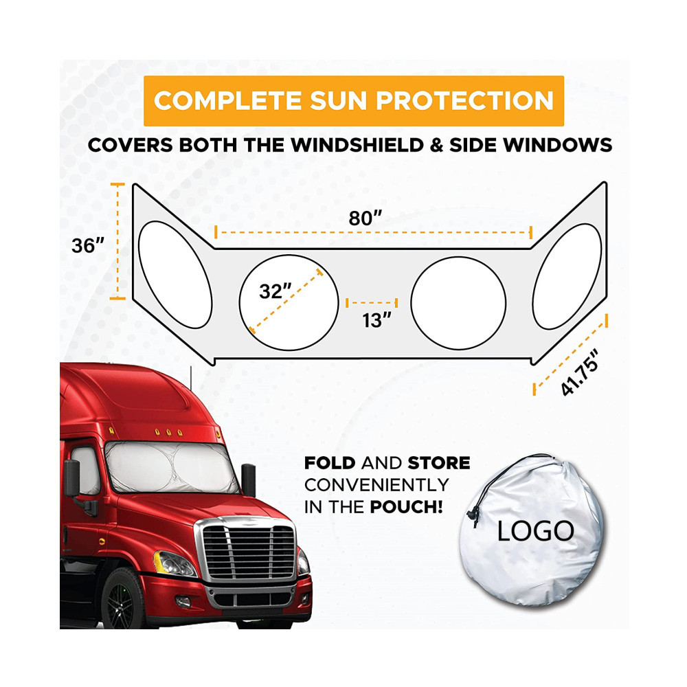 亚马逊热卖四圈卡车涂银布遮阳挡可折叠大型遮阳挡