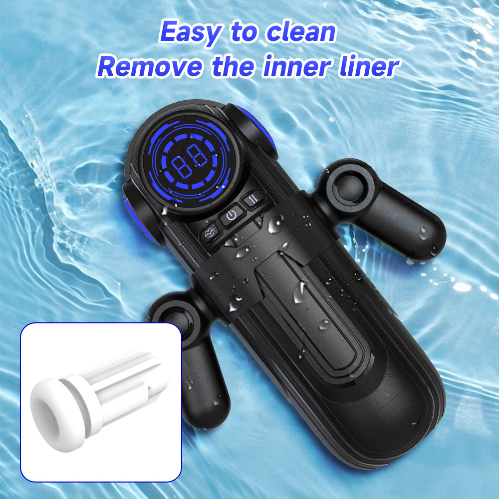 Penis-Übungsgerät mit Griff, vollautomatisch, mit starker Erdbeben-Saugkraft, teleskopisch, Sexspielzeug_voghion.com