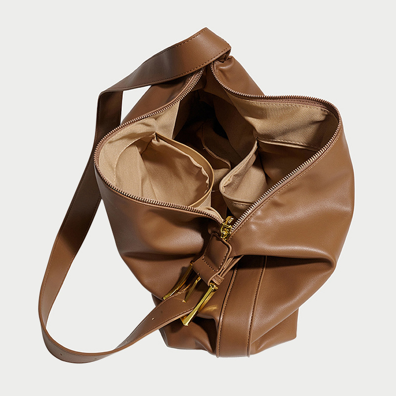 2024 Summer New Trendy Women's Capacity Casual Versatile Crossbody Soft Collapse Minimalist Style One Shoulder Large Bag_voghion.com